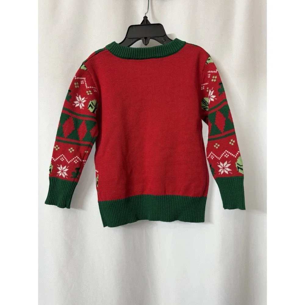 Boys Size 12 Months Star Wars Christmas Sweater Green and Red Knit Crewneck. G37